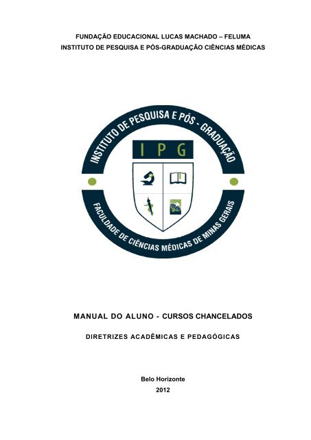 manual do aluno - cursos chancelados - Faculdade de CiÃªncias ...