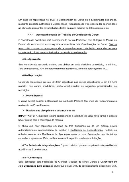 manual do aluno - cursos chancelados - Faculdade de CiÃªncias ...