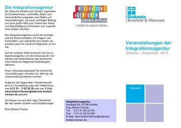 Veranstaltungen der Integrationsagentur - Diakonie Krefeld-Viersen