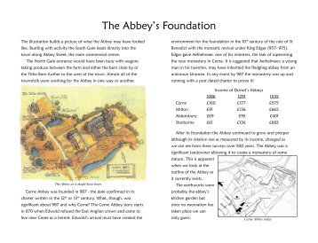 history of the Abbey - Cerne Abbas Historical Society