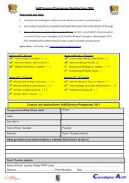 5x60 Summer Programme: Booking form 2013