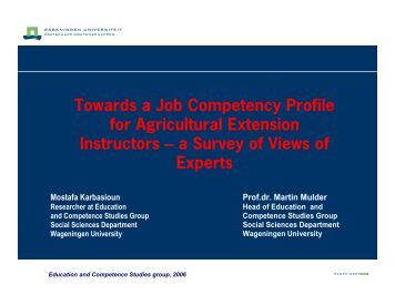 <strong>COMPETENCY PROFILE FOR CAREER TECHNICAL EDUCATION</strong> Competency profile template
