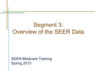 Segment 3: Overview of the SEER Data - Applied Research Program