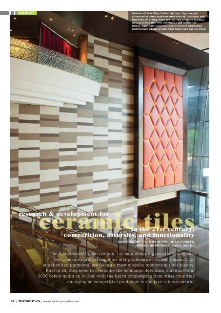 Research & Development for Ceramic Tiles in the 21st ... - Infotile