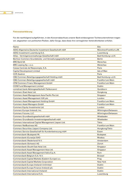 jahresabschluss und lagebericht 2001 commerzbank ag