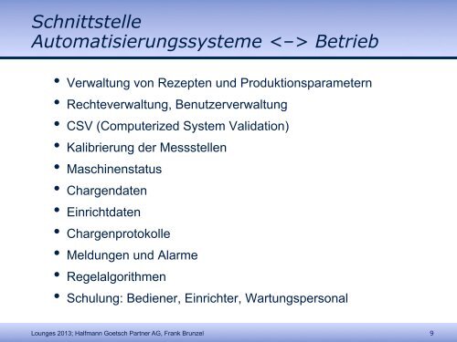 Maschine und Steuerungssystem 2 Lebenszyklen in einer ... - HGP AG