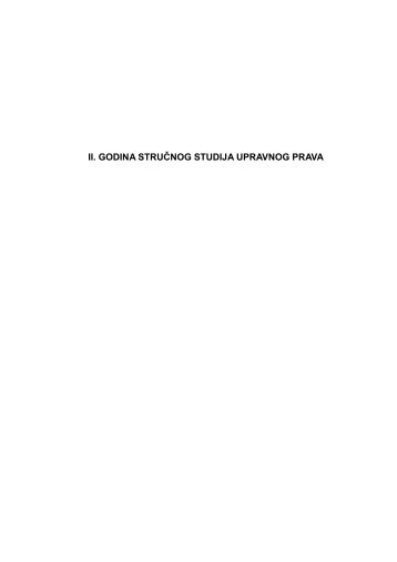 II. GODINA STRUÄNOG STUDIJA UPRAVNOG PRAVA