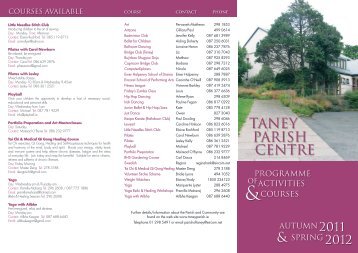 Courses Available - Taney Parish website