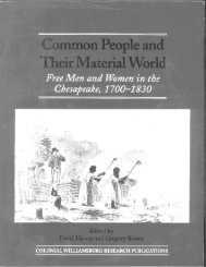 Common People and Their Material World - Research - Colonial ...