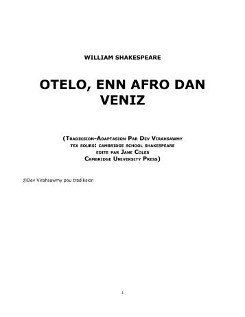 otelo shakespeare an morisien - lakaz