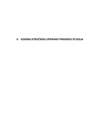II. GODINA STRUÄNOG UPRAVNO PRAVNOG STUDIJA