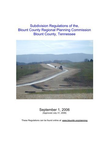 Subdivision Regulations - Blount County Government