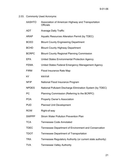 Subdivision Regulations - Blount County Government