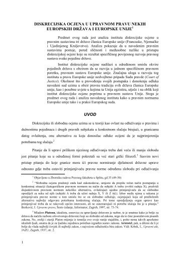 Diskrecijska ocjena - Pravni Fakultet