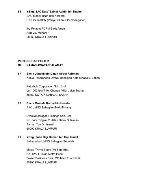 senarai penerima darjah kebesaran persekutuan tahun 2012