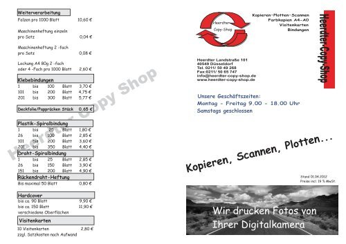 Preisliste zum Download - Heerdter Copy Shop