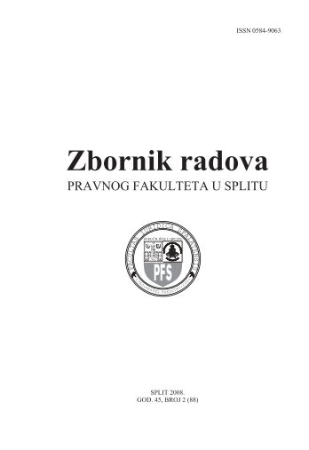 zbornik 2008 2.indd - Pravni Fakultet