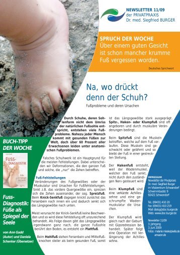 Na, wo drÃ¼ckt denn der Schuh? - Privatpraxis Dr. Siegfried Burger