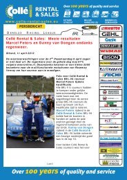 collÃ© rental & sales - Raceway Venray