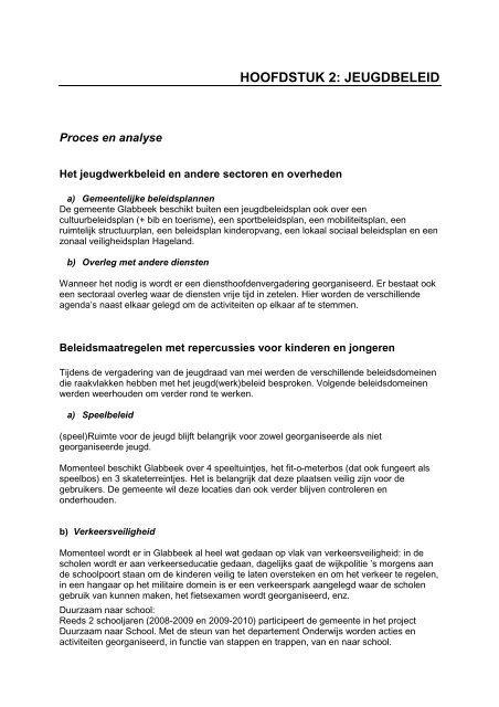 Jeugdbeleidsplan 2011-2013 - Gemeente glabbeek