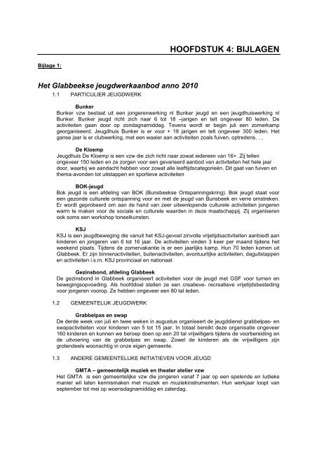 Jeugdbeleidsplan 2011-2013 - Gemeente glabbeek