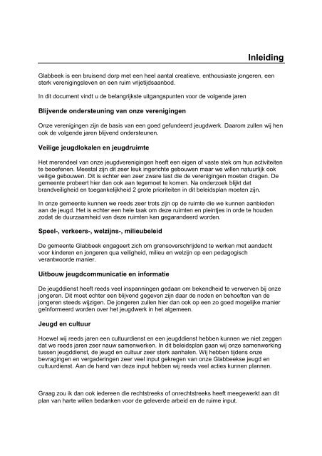 Jeugdbeleidsplan 2011-2013 - Gemeente glabbeek