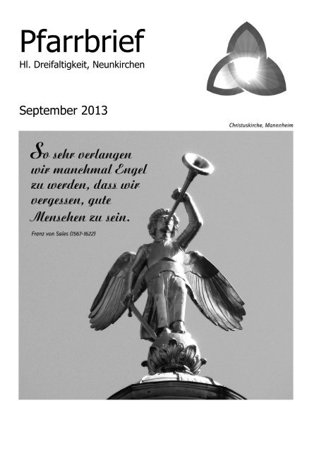 Pfarrbrief September 2013 - Pfarreiengemeinschaft Hangard ...