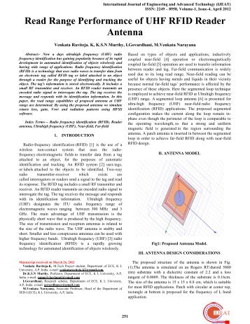 Read Range Performance of UHF RFID Reader Antenna