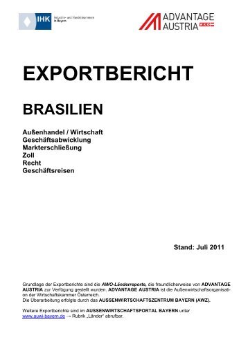 Exportbericht Brasilien - Aussenwirtschaftsportal Bayern