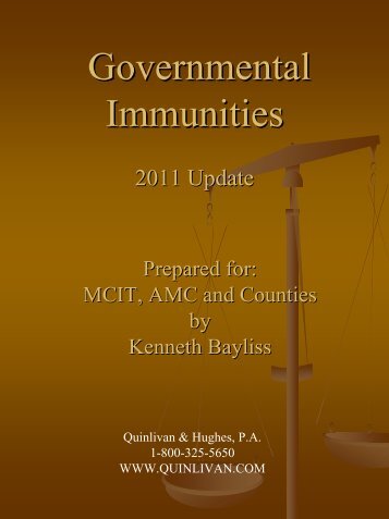 Governmental Immunities: - Minnesota County Attorneys Association