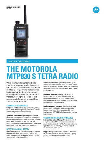 THE MOTOROLA MTP830 S TETRA RADIO - ConnectCom