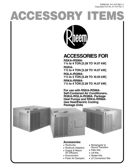 Accessory Spec Sheet - Rheemote.Net