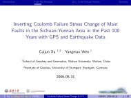 Inverting Coulomb Failure Stress Change of Main Faults in the ...