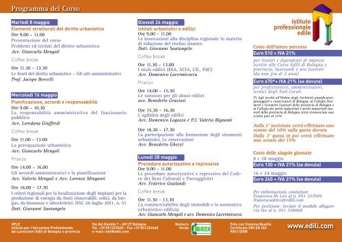 Programma Diritto Urbanistico 2012.pdf - Ordine degli architetti di ...