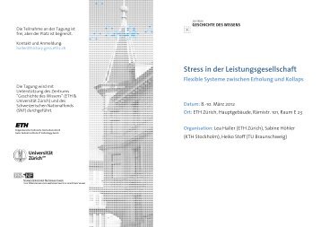 Stress in der Leistungsgesellschaft - Zentrum Geschichte des Wissens