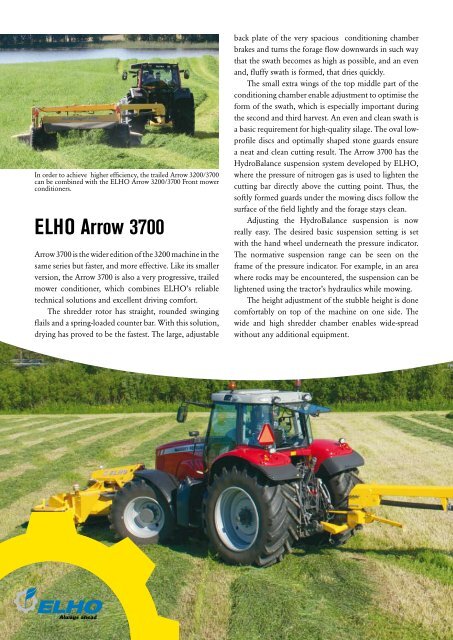 ELHO Mower conditioners and disc mowers - Hakmet