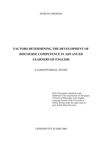 Factors determining the development of discourse competence