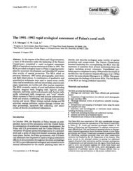 The 1991-1992 rapid ecological assessment of Palau's coral reefs