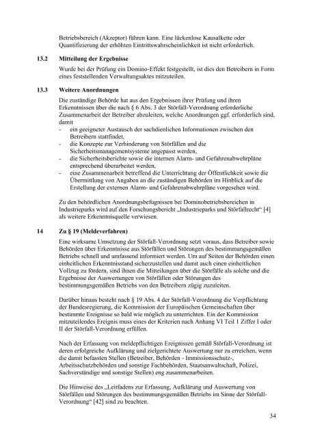 Allgemeine Verwaltungsvorschrift zur StÃ¶rfall-Verordnung