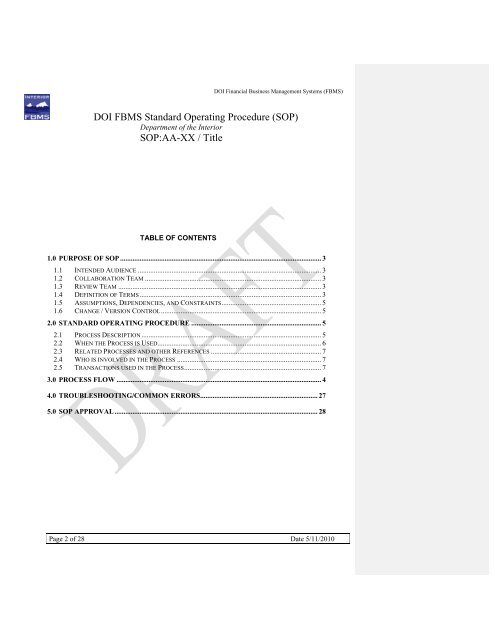 SOP - Draft Miscellanous Obligation Manual - Bureau of Land ...