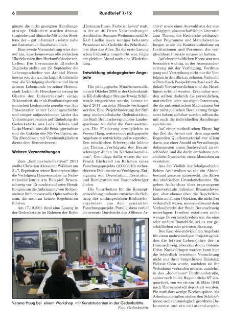 Rundbrief 1/2012 - Arbeitskreis andere Geschichte e.V.