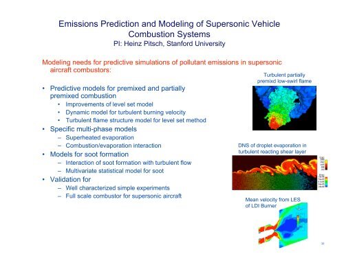 NASA Emissions Reduction and Alternative Fuels Research UTIAS ...