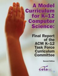 ACM's Model Curriculum for K-12 Computer Science - CSTA