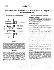 Installation Instructions for PCR Rupture Disks in Flanged ... - Oseco