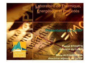 Laboratoire de Thermique, EnergÃ©tique et ... - Page d'accueil