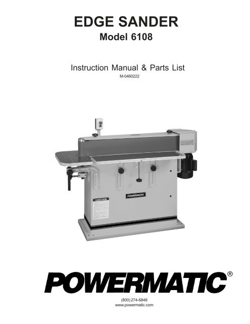 Powermatic 2024 edge sander