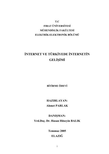 internet ve tÃ¼rkiyede internetin geliÅimi - Hasan HÃ¼seyin BALIK