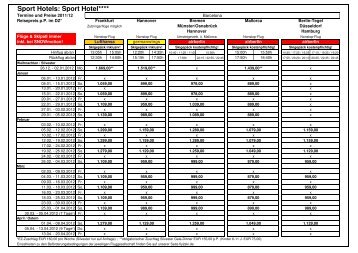 Preis- und Termintabelle Sporthotel_22.10.2011 - Bremen Challenge