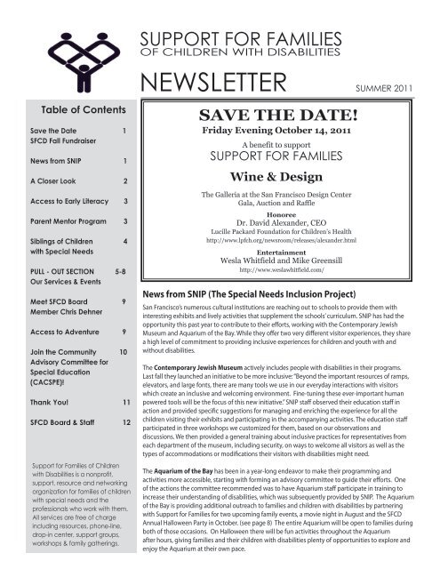 NEWSLETTER - Support for Families of Children with Disabilities