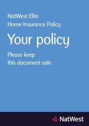 NatWest Elite Home Insurance Policy Your Policy